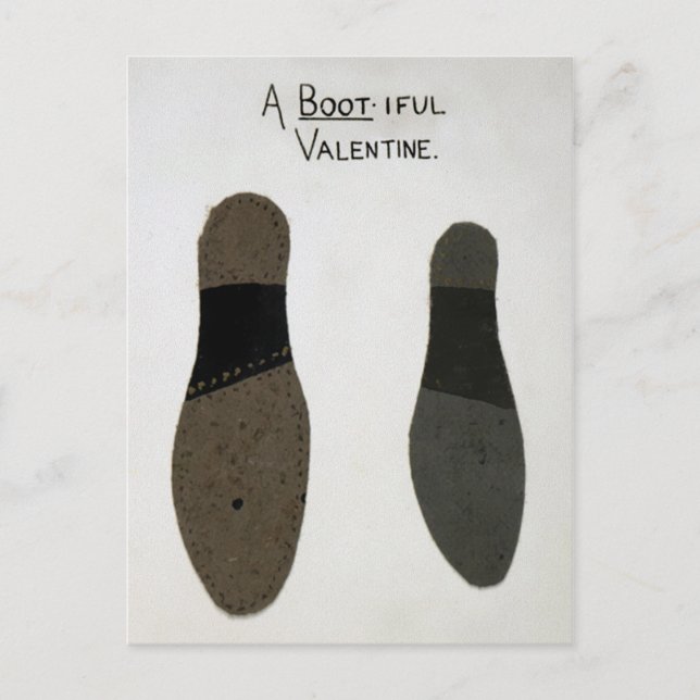 Vintager ungleicher Valentinstag Postkarte (Vorderseite)