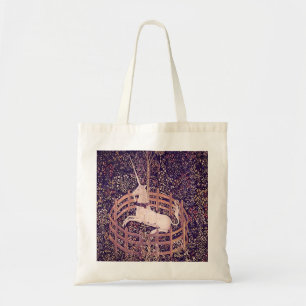 Vintager Unicorn in der Gefangenschafts-Tapisserie Tragetasche