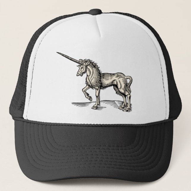 Vintager Unicorn Truckerkappe (Vorderseite)