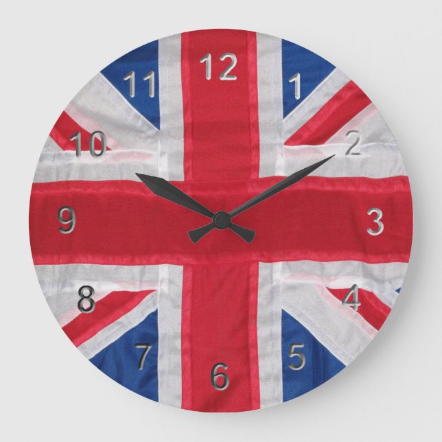 Vintager Union Jack Große Wanduhr (Vorderseite)