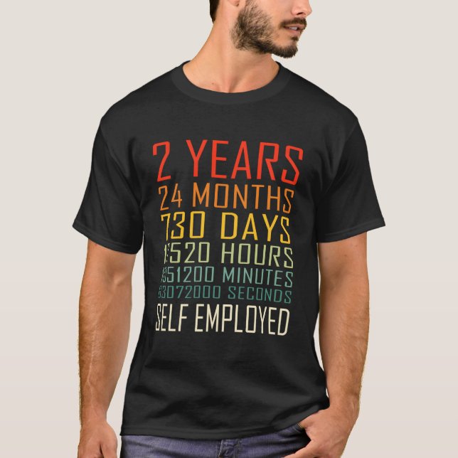 Vintager Unternehmer 2 Jahre Jubiläum Selbstbegehr T-Shirt (Vorderseite)