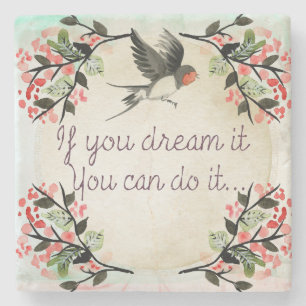 Vintager Untersetzer mit Inspirationsstein