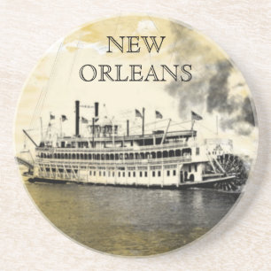 Vintager Untersetzer New Orleans River Stern Wheel