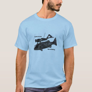 Vintager UnterwasserSpearfishing Taucher mit T-Shirt