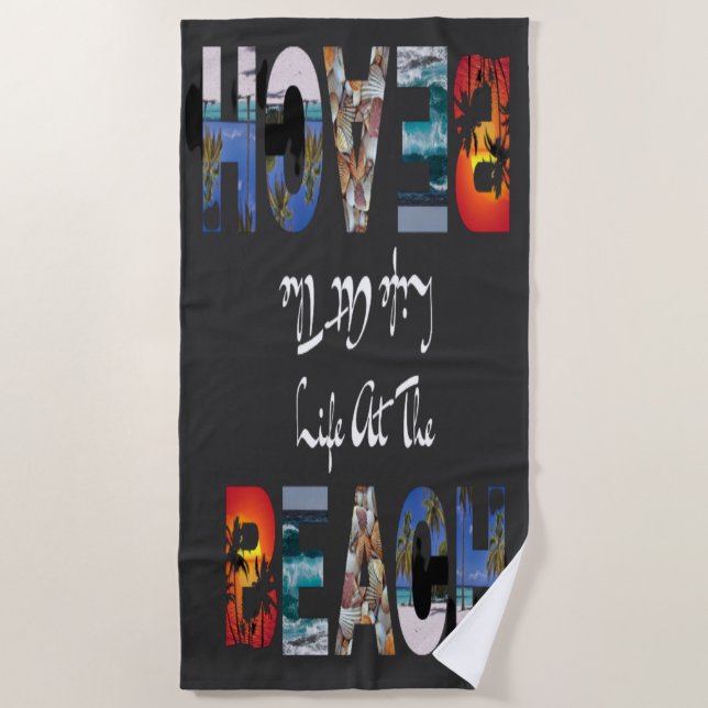 Vintager Urlaub am Strand Strandtuch (Vorderseite)