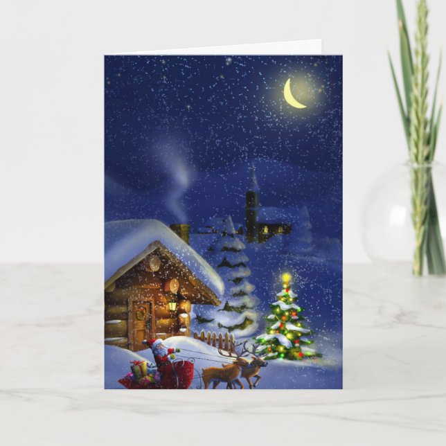 Vintager Urlaub Frohe Weihnachten (Vorderseite)