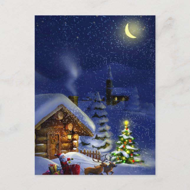 Vintager Urlaub Frohe Weihnachten Postkarte (Vorderseite)