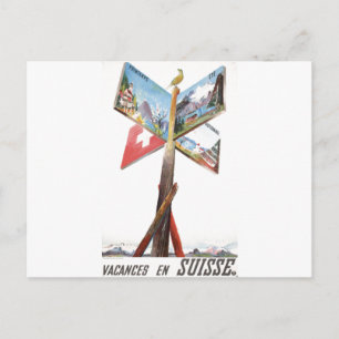 Vintager Urlaub in der Schweiz Postkarte