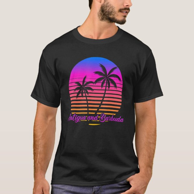 Vintager Urlaub Karibik Seereise Antigua und T-Shirt (Vorderseite)