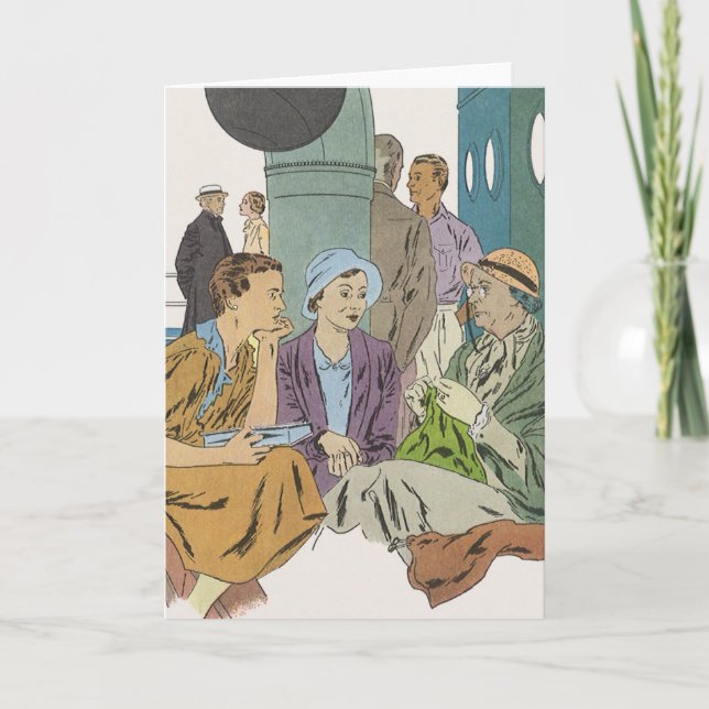 Vintager Urlaub, Kreuzfahrtschiff für Reisende Karte (Vorderseite)