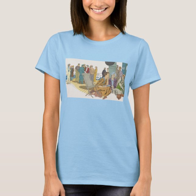 Vintager Urlaub, Kreuzfahrtschiff für Reisende T-Shirt (Vorderseite)
