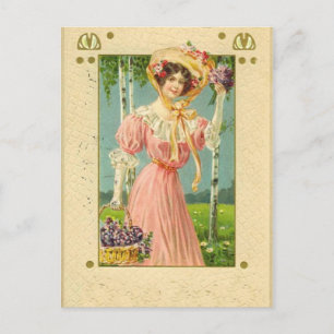 Vintager Urlaub Kunst, Dichtung und Musik Feiertagspostkarte