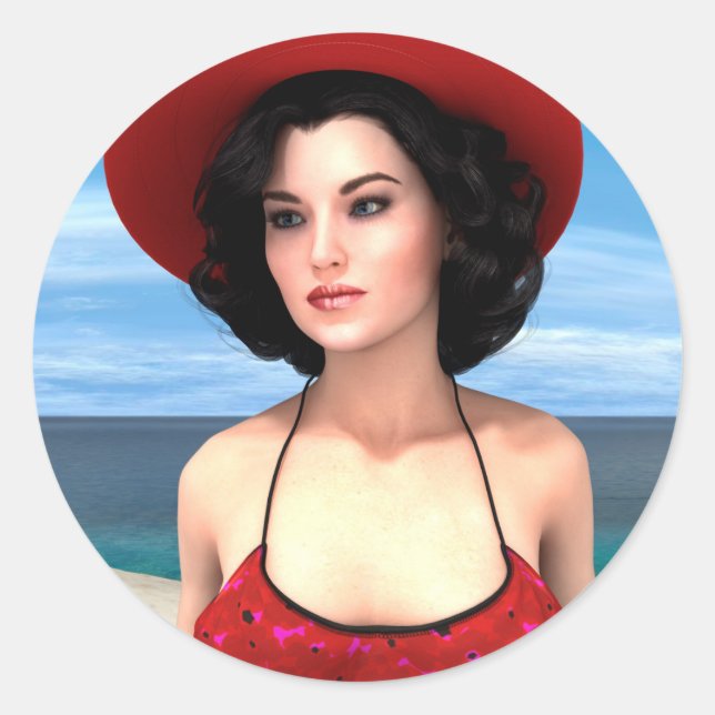 Vintager Urlaub Runder Aufkleber (Vorderseite)