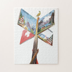 Vintager Urlaub Schweiz Reise - Illustration Puzzle