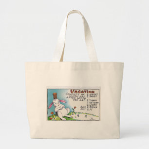 Vintager Urlaub Spaß Kaninchen Jumbo Stoffbeutel