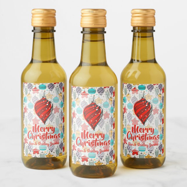 Vintager Urlaub Weihnachtsbaum Ornamente Mini Weinetikett (Flaschen)