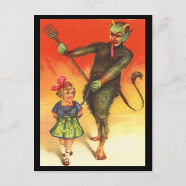 Vintager Urlaubsgruss Vom Krampus Postkarte (Vorderseite)