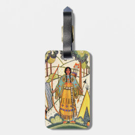 Vintager Urwald der amerikanischen Weibchen Gepäckanhänger