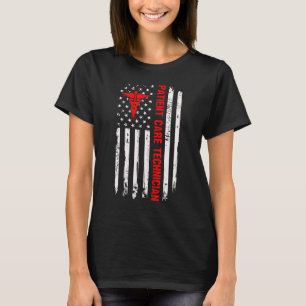 Vintager US-amerikanischer Flag-Patient-Betreuer P T-Shirt
