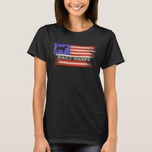 Vintager US-amerikanischer Flaggen-Beagle T-Shirt