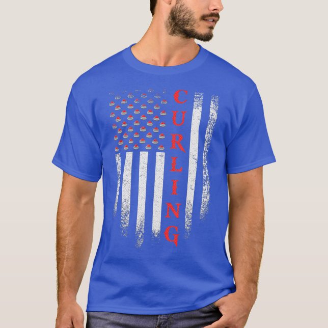Vintager US-amerikanischer Flaggenkurler T-Shirt (Vorderseite)