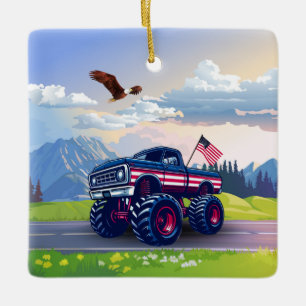 Vintager, US-amerikanischer Monster Keramikornament