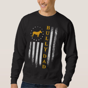 Vintager US-Flagge Proud Bull Terrier Vater Bully  Sweatshirt