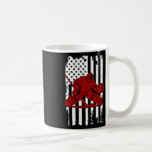 Vintager US-Hockey-Spieler - US-Flagge am 4. Juli Kaffeetasse