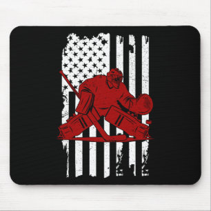 Vintager US-Hockey-Spieler - US-Flagge am 4. Juli Mousepad