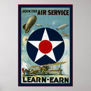 Vintager US-Luftdienst~Vintager Weltkrieg 1 Poster