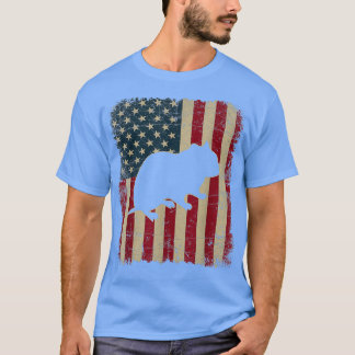 Vintager USA Flag Hamster Animes Lover Farm Day T-Shirt