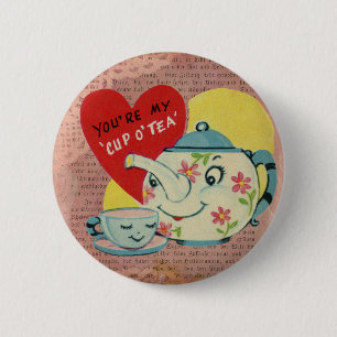 Vintager Valentincup der Tee Button