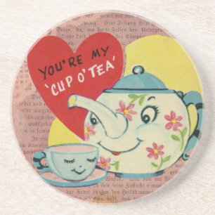 Vintager Valentincup der Tee Getränkeuntersetzer