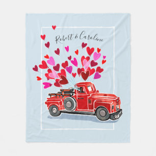 Vintager Valentine-LKW addieren Namen Fleecedecke