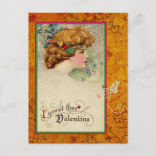 Vintager Valentine Schmucker Feiertagspostkarte