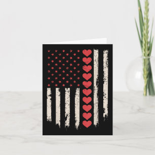 Vintager Valentinstag - Amerikanische Flagge Hörer Karte