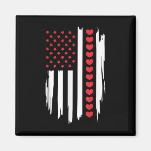Vintager Valentinstag - Amerikanische Flagge Hörer Magnet