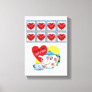 Vintager Valentinstag auf der Leinwand