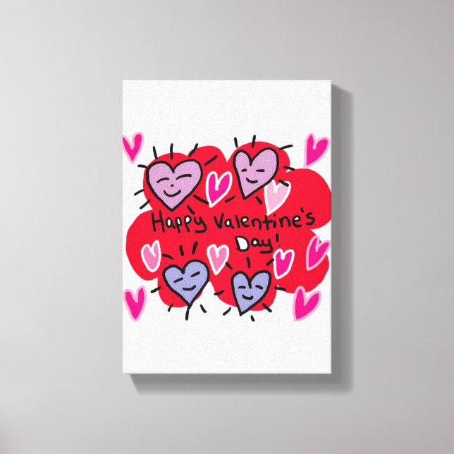 Vintager Valentinstag auf der Leinwand (Vorderseite)