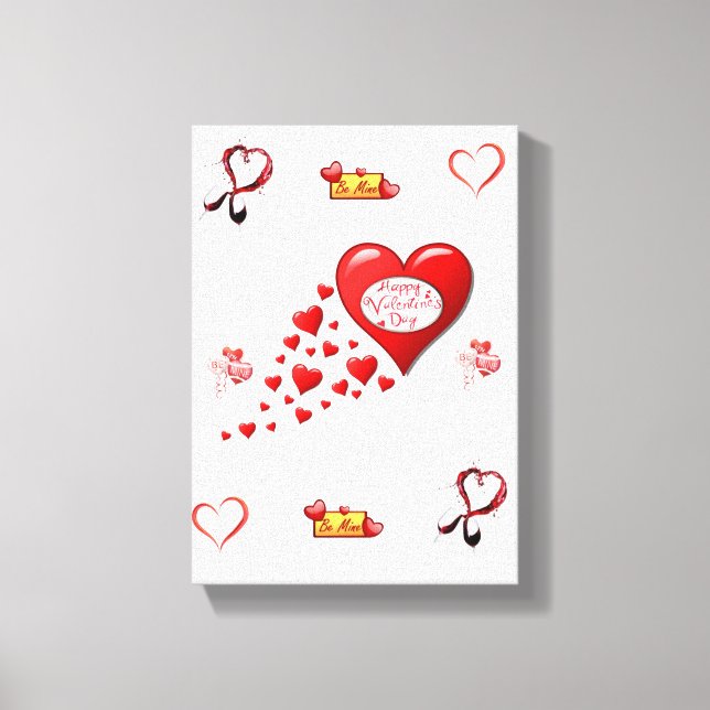 Vintager Valentinstag auf der Leinwand (Vorderseite)