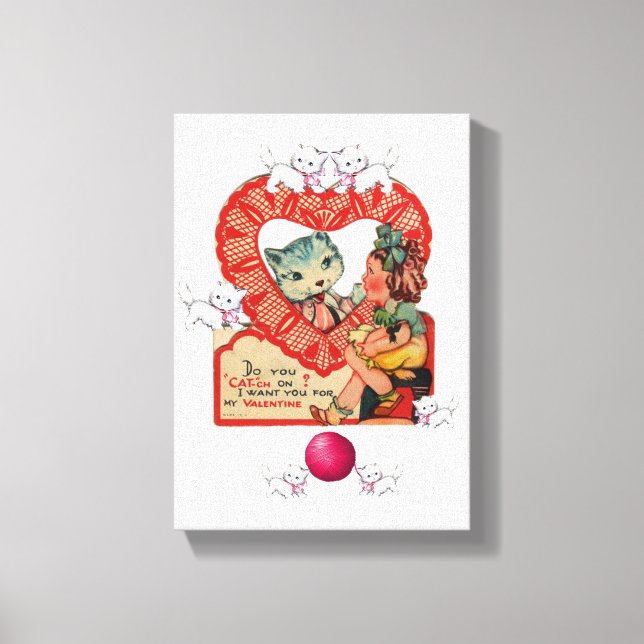 Vintager Valentinstag auf der Leinwand (Vorderseite)
