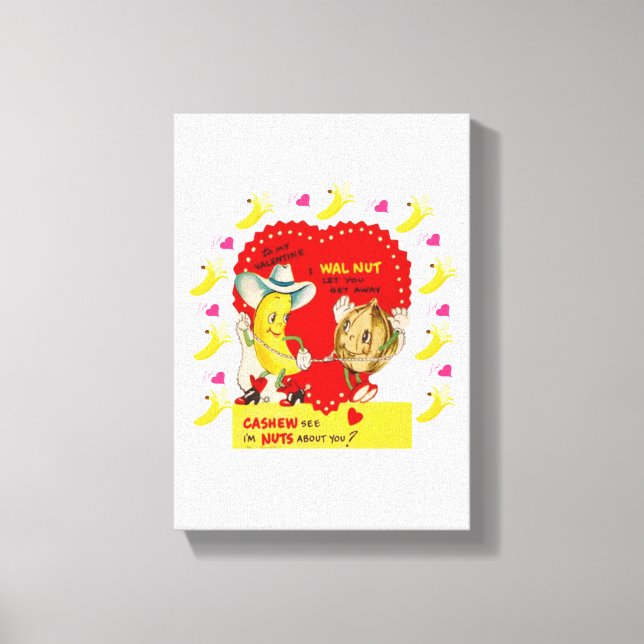 Vintager Valentinstag auf der Leinwand (Vorderseite)