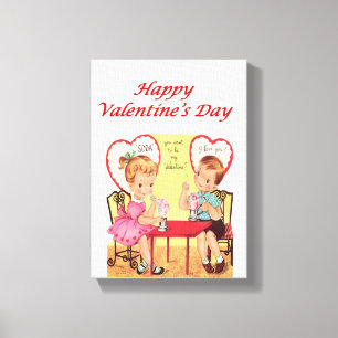 Vintager Valentinstag auf der Leinwand