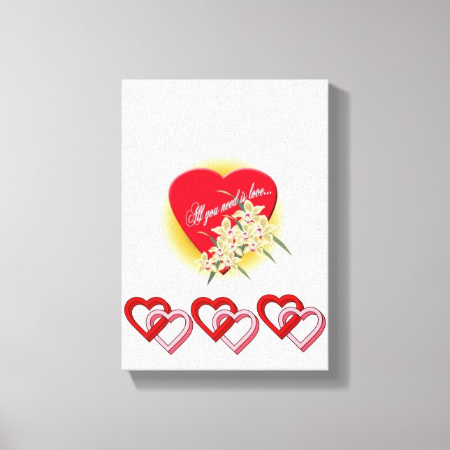 Vintager Valentinstag auf der Leinwand (Vorderseite)