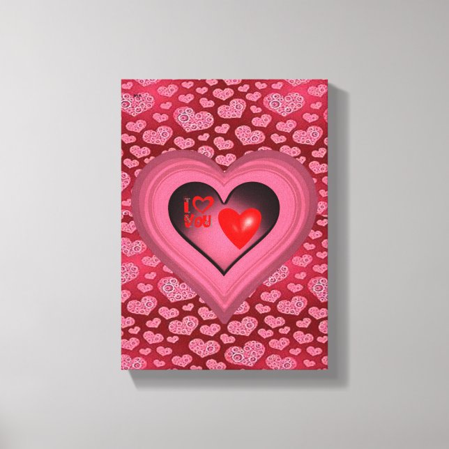 Vintager Valentinstag auf der Leinwand (Vorderseite)