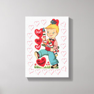 Vintager Valentinstag auf der Leinwand