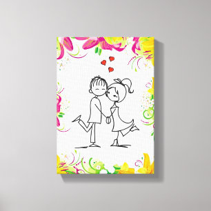 Vintager Valentinstag auf der Leinwand