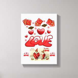 Vintager Valentinstag auf der Leinwand