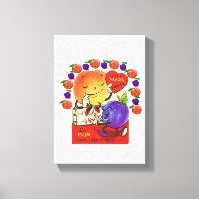 Vintager Valentinstag auf der Leinwand (Vorderseite)