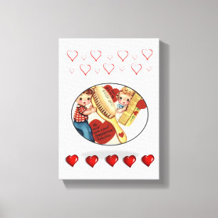 Vintager Valentinstag auf der Leinwand